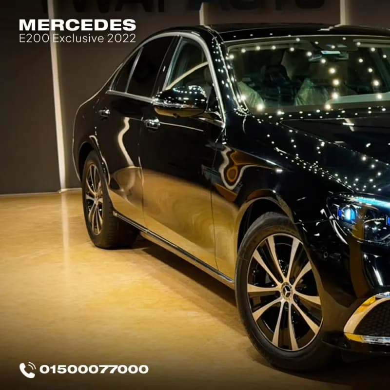 مرسيدس بنز E200 2022 اكسكلوسيف أسود أوتوماتيك — مستعملة